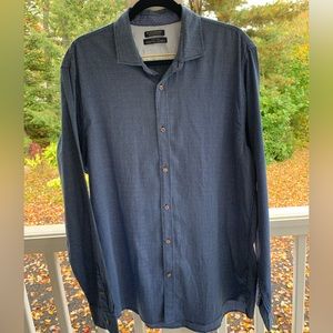 Scotch & Soda XL Blue Stripe Button Down Collared Shirt NWOT